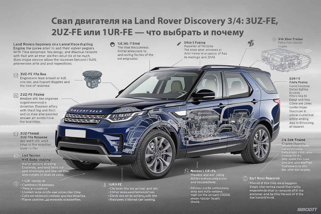 Свап двигателя на Land Rover Discovery 3/4: 3UZ‑FE, 2UZ‑FE или 1UR‑FE — что выбрать и почему